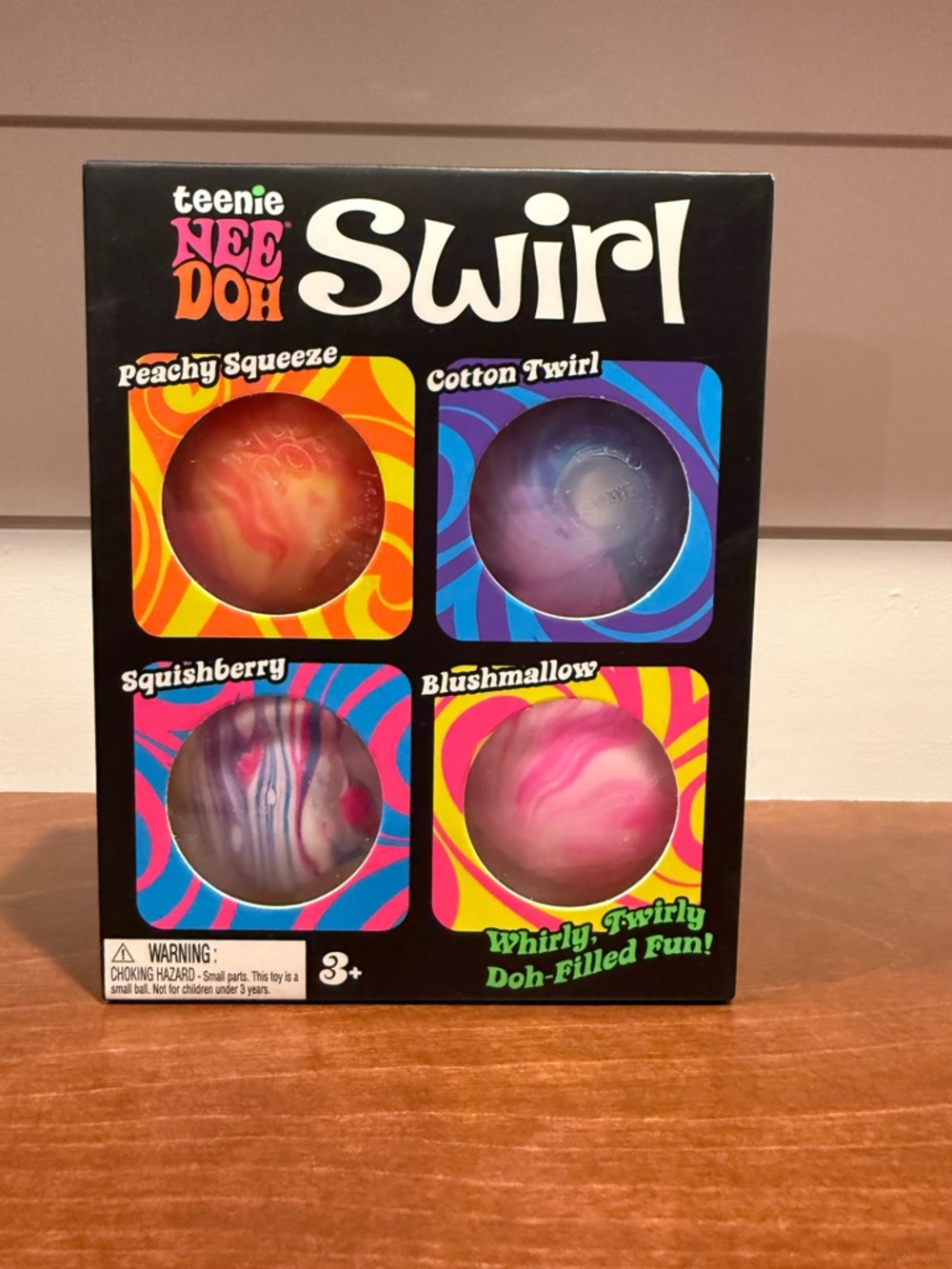 NeeDoh Teenie Swirl 4 pack - Multicolor Swirl squishy set
